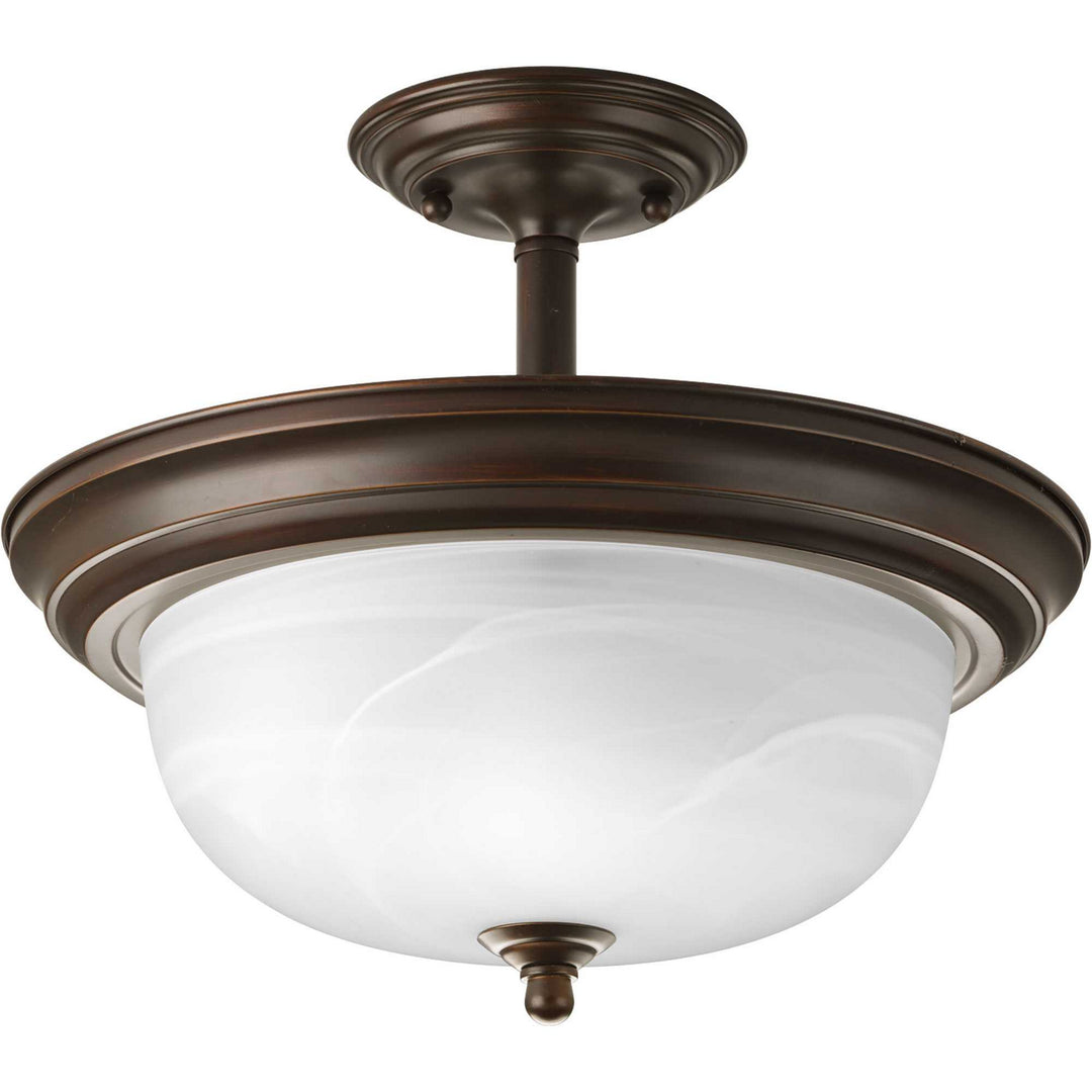 Progress Dome Glass - Alabaster P3927-20 Ceiling Light - Antique Bronze