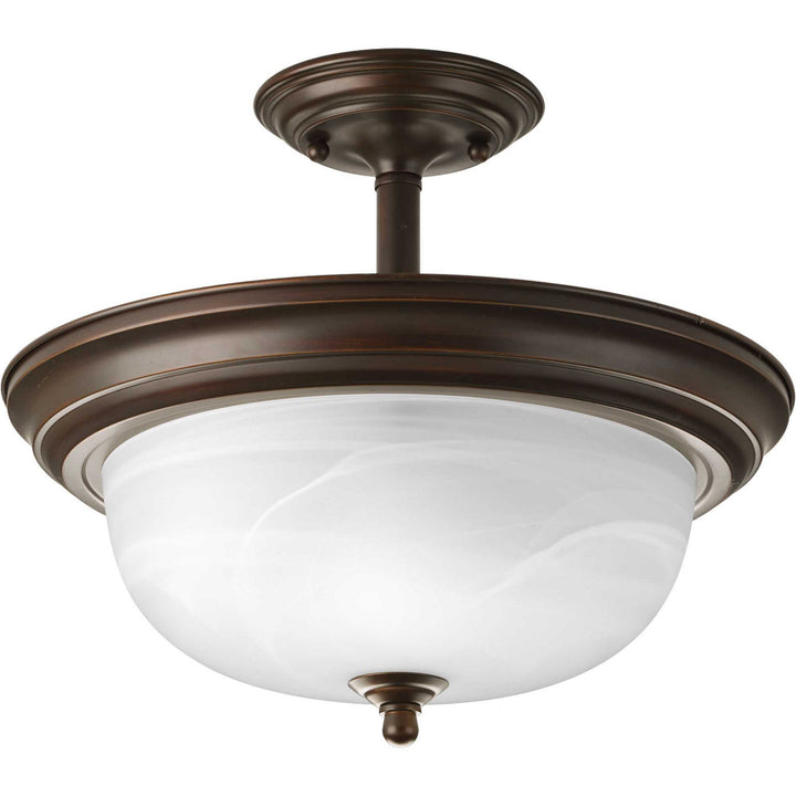 Progress Dome Glass - Alabaster P3927-20 Ceiling Light - Antique Bronze