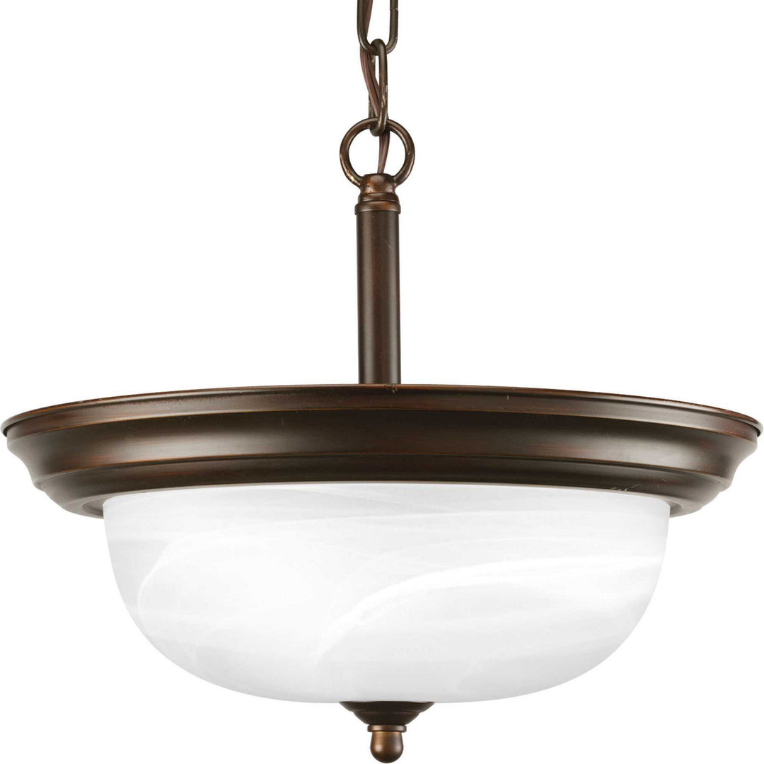 Progress Dome Glass - Alabaster P3927-20 Ceiling Light - Antique Bronze