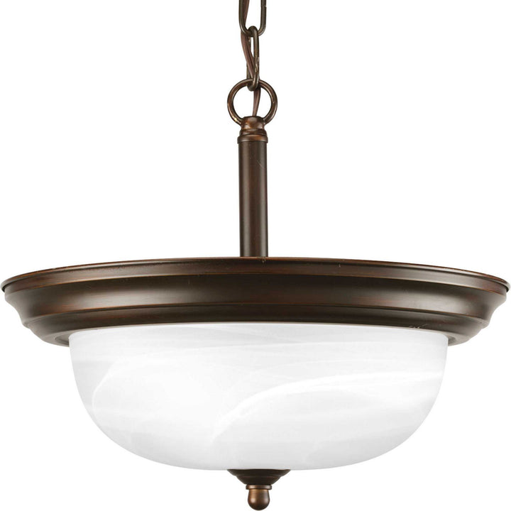 Progress Dome Glass - Alabaster P3927-20 Ceiling Light - Antique Bronze