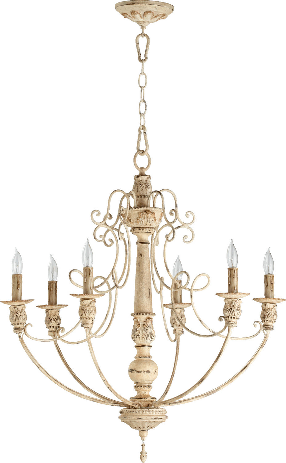 Quorum Salento 6106-6-70 Chandelier Light - Persian White