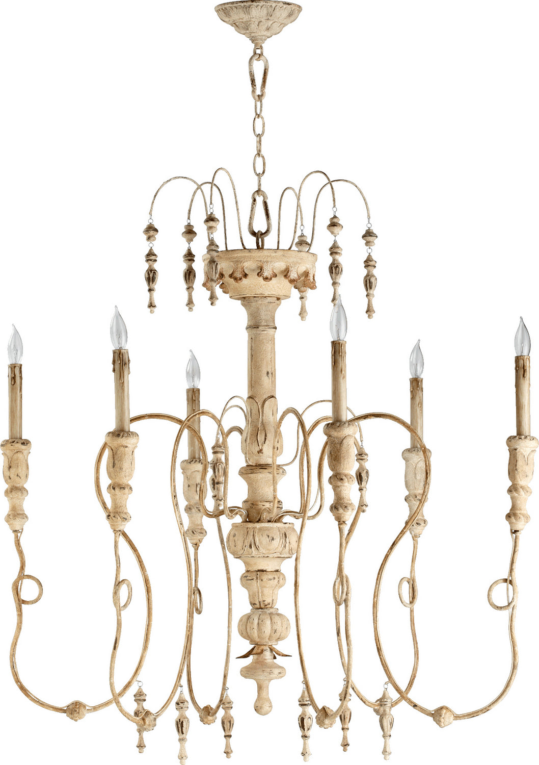 Quorum Salento 6206-6-70 Chandelier Light - Persian White