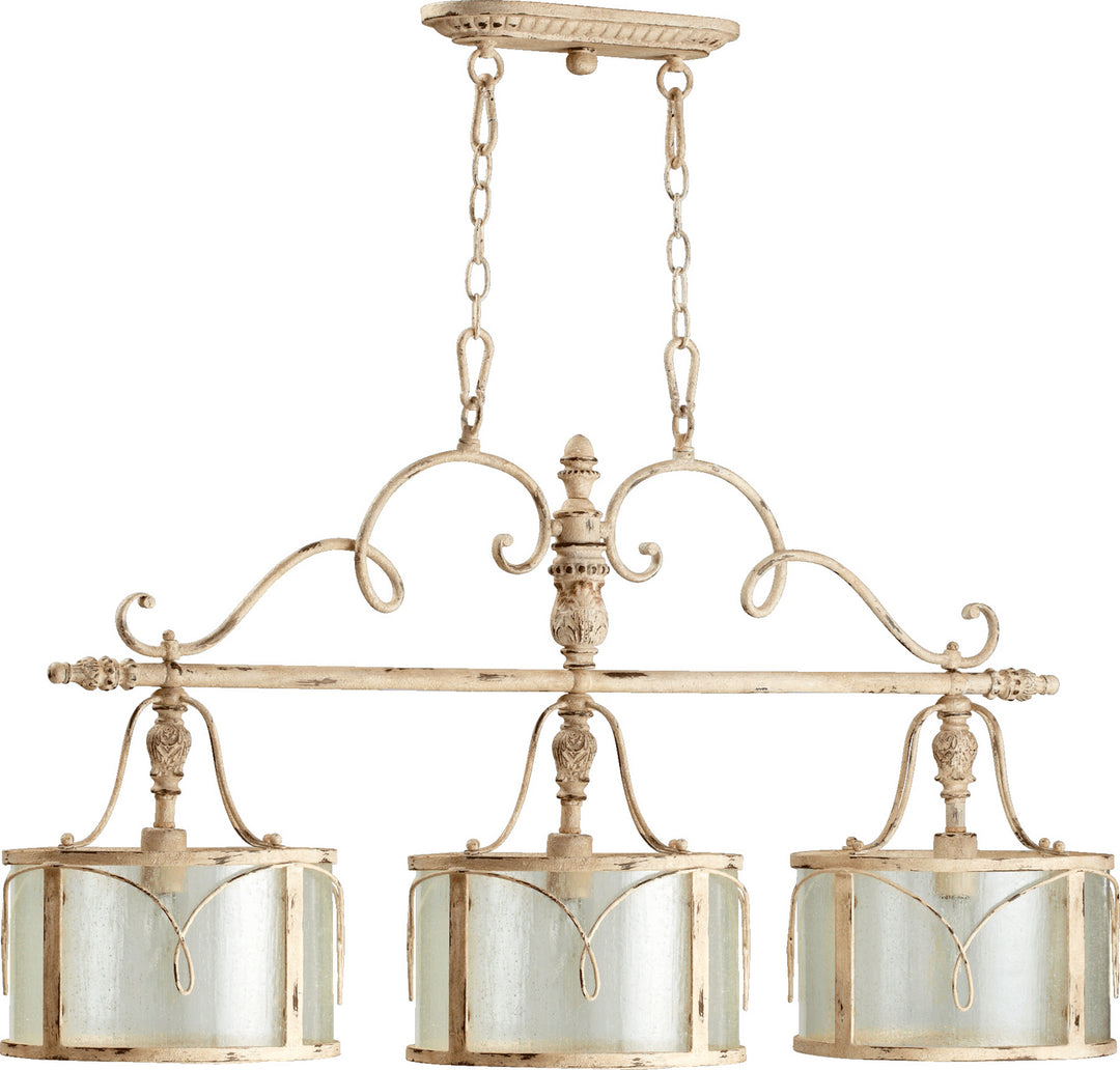 Quorum Salento 6506-3-70 Pendant Light - Persian White,  Matte Black/Weathered Gray/
