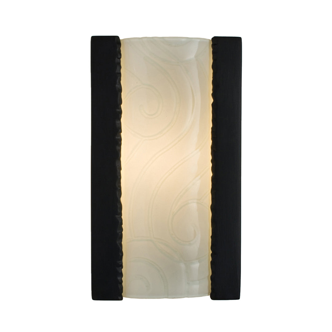 A-19 reFusion RE102-MB-WF Wall Sconce Light - Matte Black and White Frost
