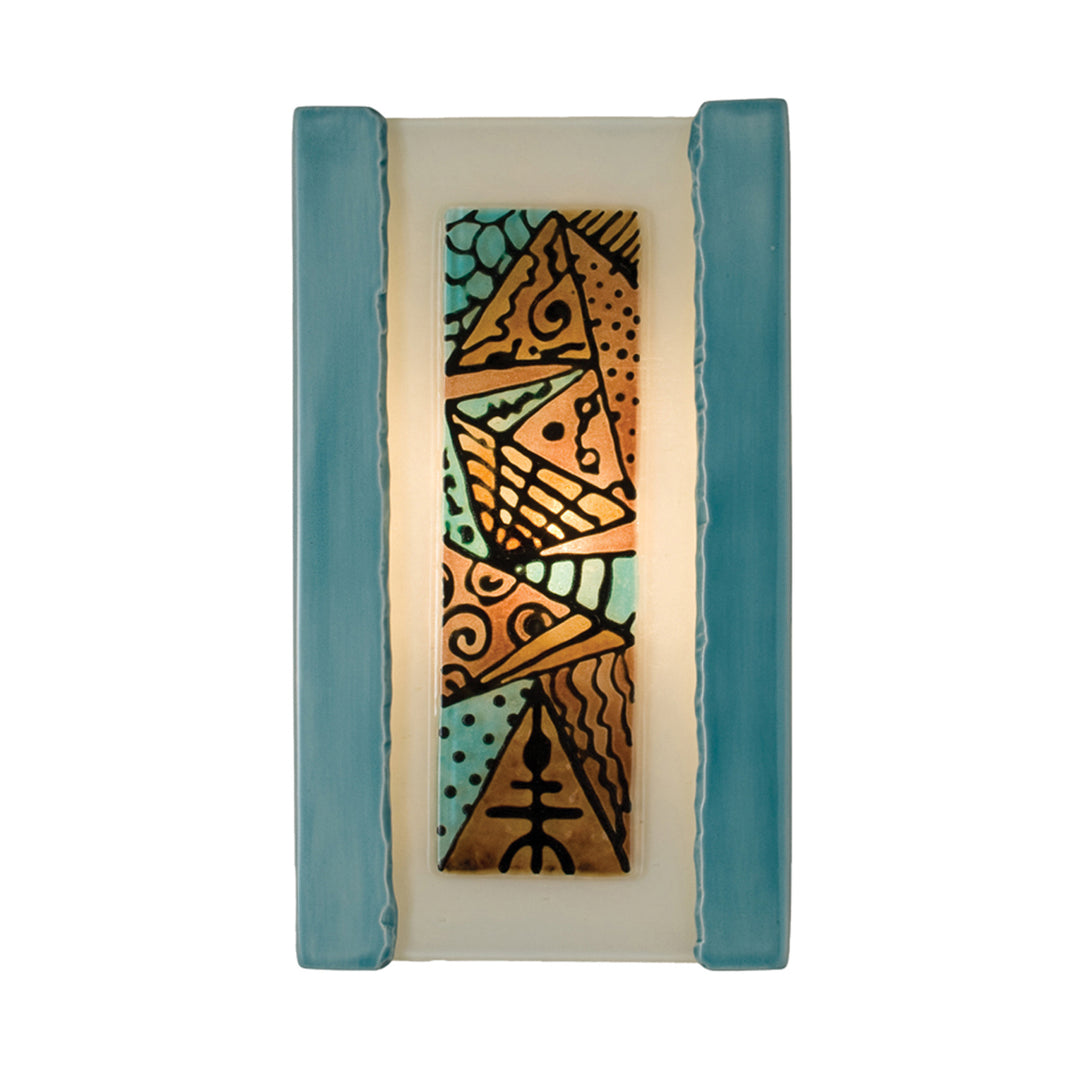 A-19 reFusion RE103-TC-TQ Wall Sconce Light - Teal Crackle and Turquoise