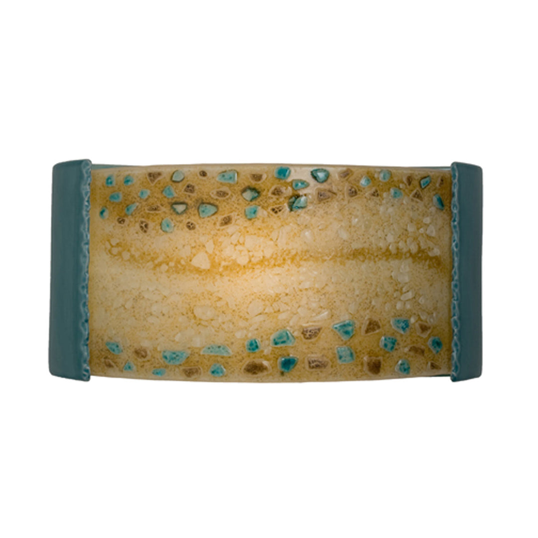 A-19 reFusion RE108-TC-MAB Wall Sconce Light - Teal Crackle and Multi Amber