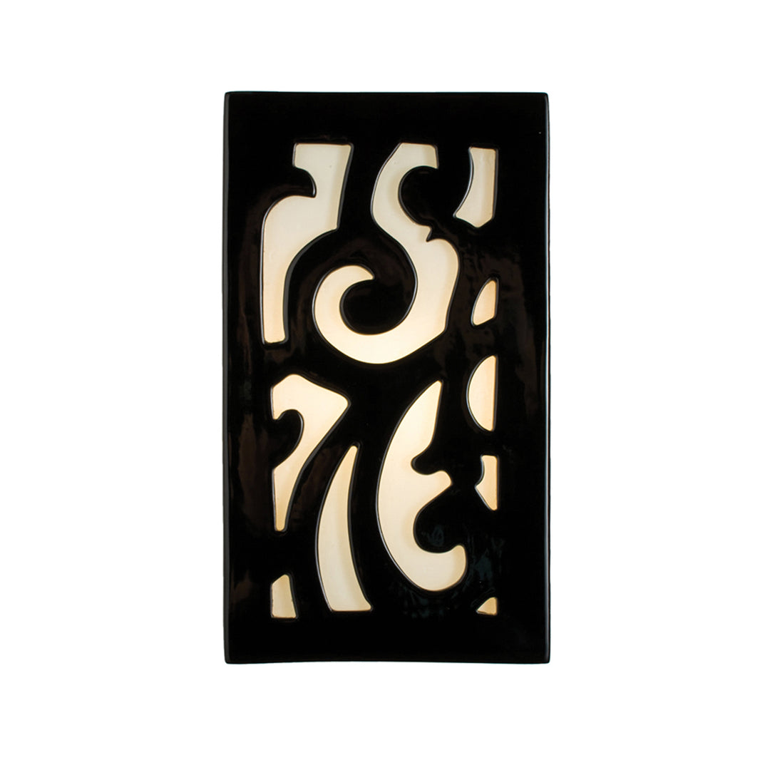 A-19 reFusion RE112-BG-WF Wall Sconce Light - Black Gloss and White Frost