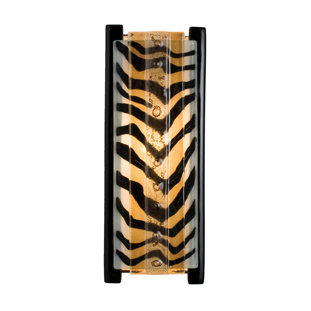 A-19 reFusion RE117-BG-ZCM Wall Sconce Light - Black Gloss and Zebra Caramel