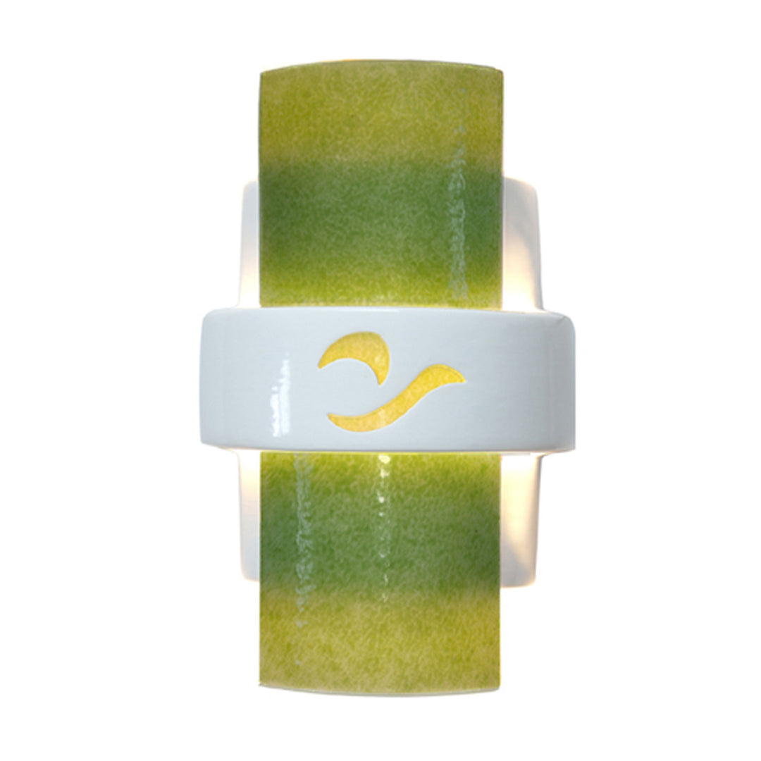 A-19 reFusion RE121-WG-LM Wall Sconce Light - White Gloss and Lime