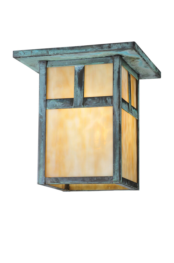 Meyda Tiffany Lighting 107460 Hyde Park One Light Flushmount Outdoor Verde
