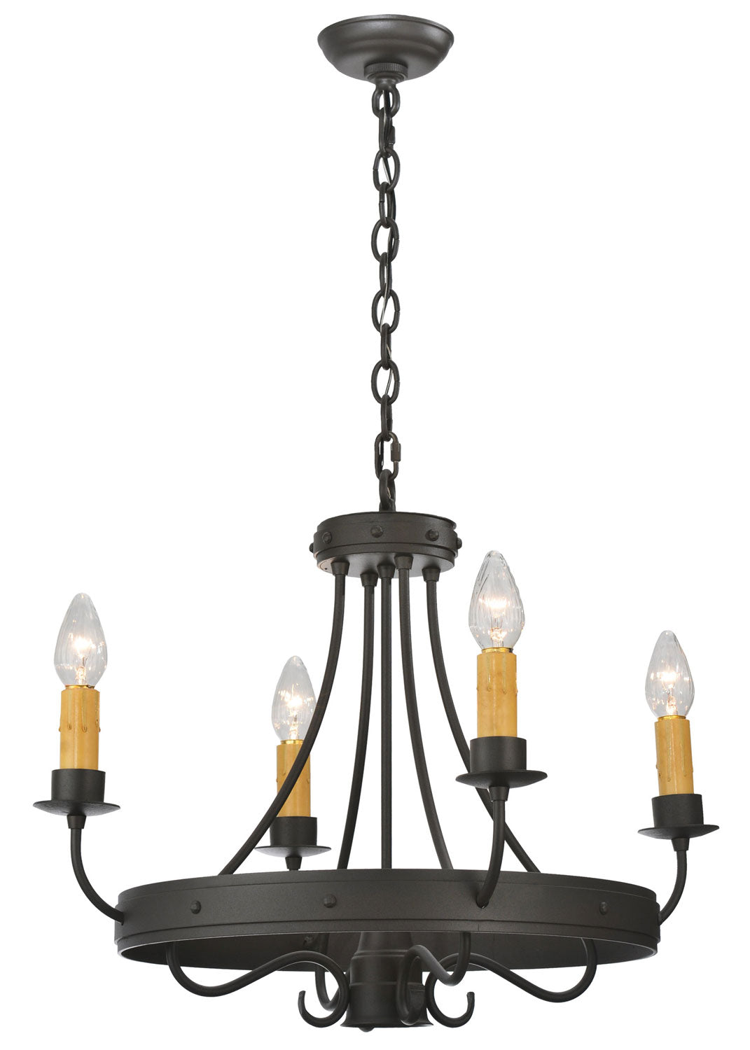 Meyda Tiffany Franciscan 112633 Chandelier Light - Wrought Iron