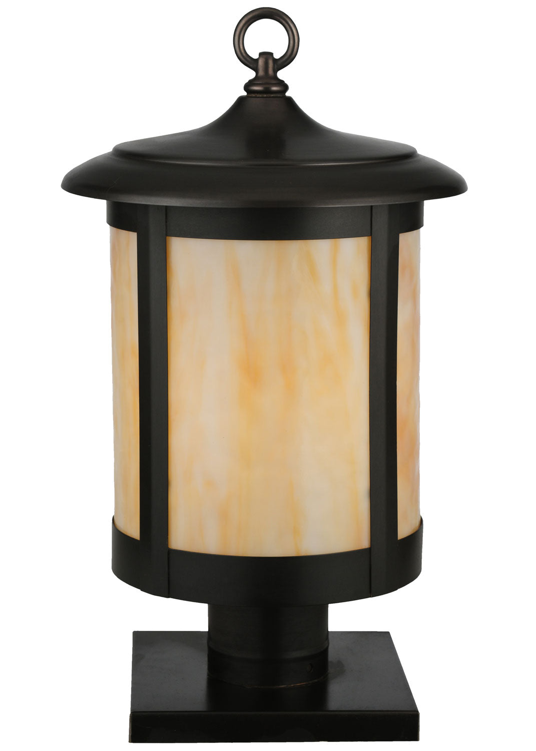 Meyda Tiffany Lighting 113009 Fulton One Light Post Mount Outdoor Bronze / Dark