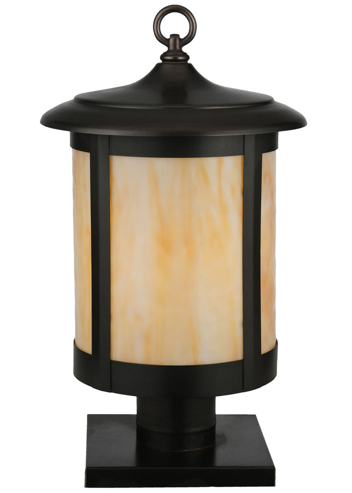 Meyda Tiffany Lighting 113009 Fulton One Light Post Mount Outdoor Bronze / Dark