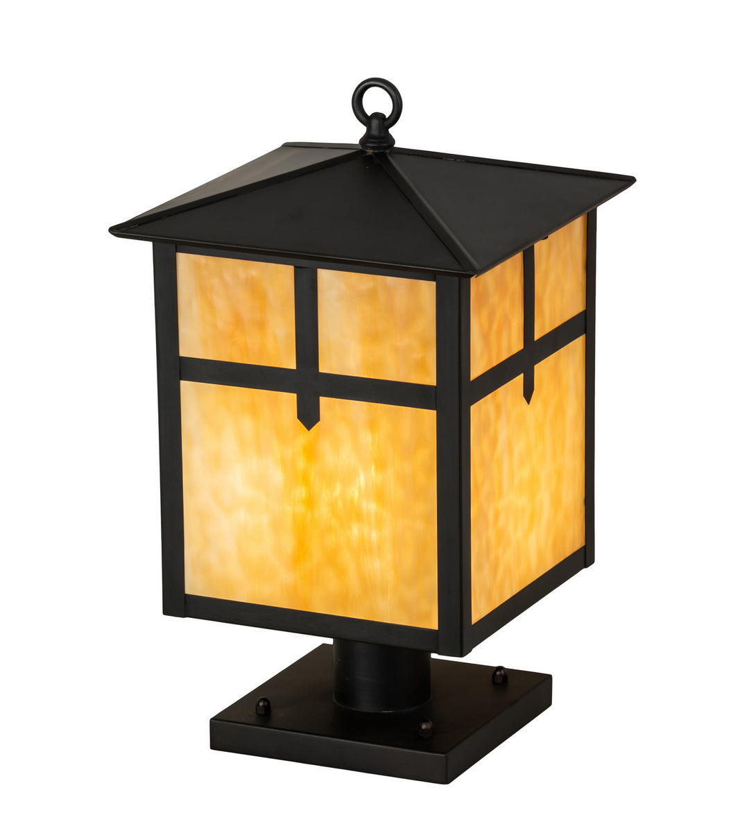 Meyda Tiffany Lighting 113010 Seneca One Light Post Mount Outdoor Bronze / Dark