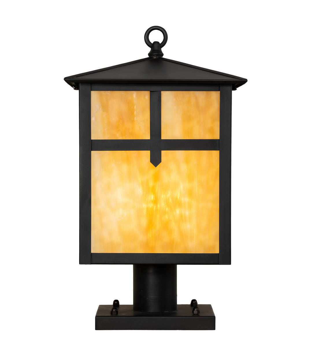 Meyda Tiffany Lighting 113010 Seneca One Light Post Mount Outdoor Bronze / Dark