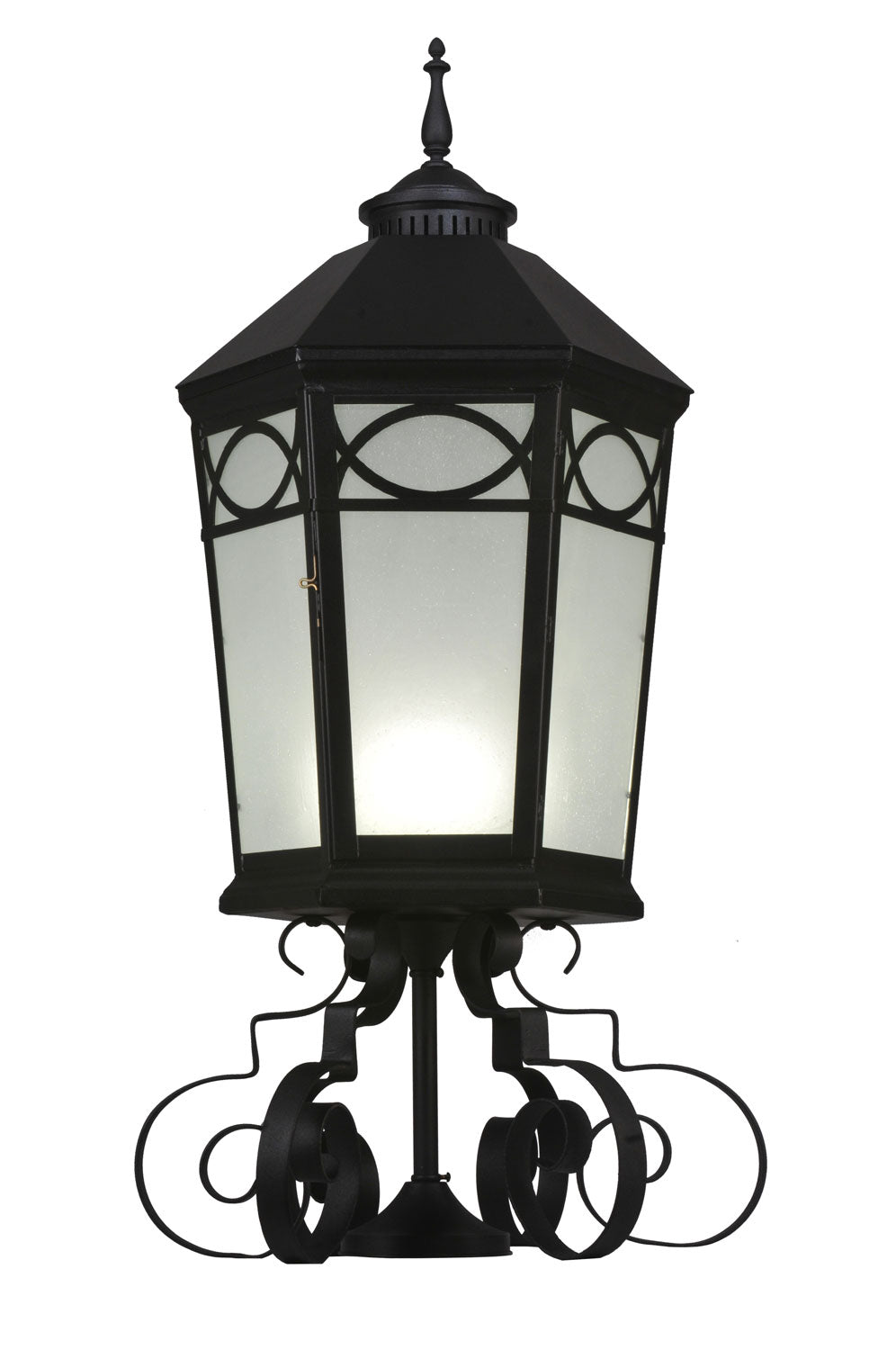 Meyda Tiffany Lighting 113855 Restored One Light Post Mount Outdoor Black