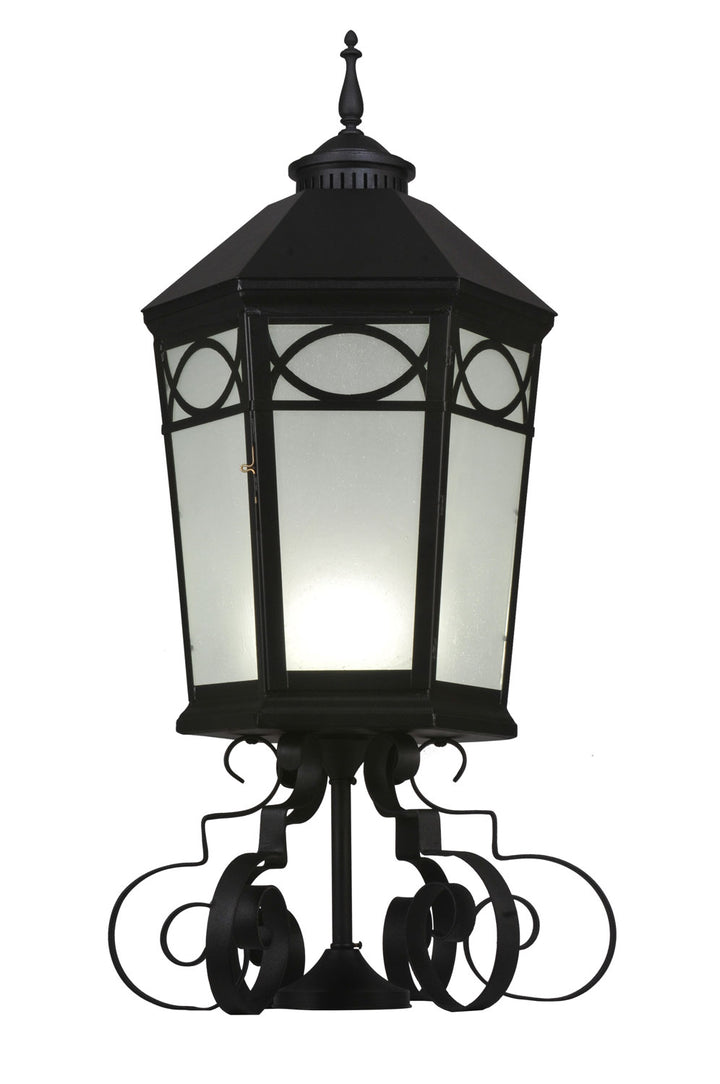 Meyda Tiffany Lighting 113855 Restored One Light Post Mount Outdoor Black