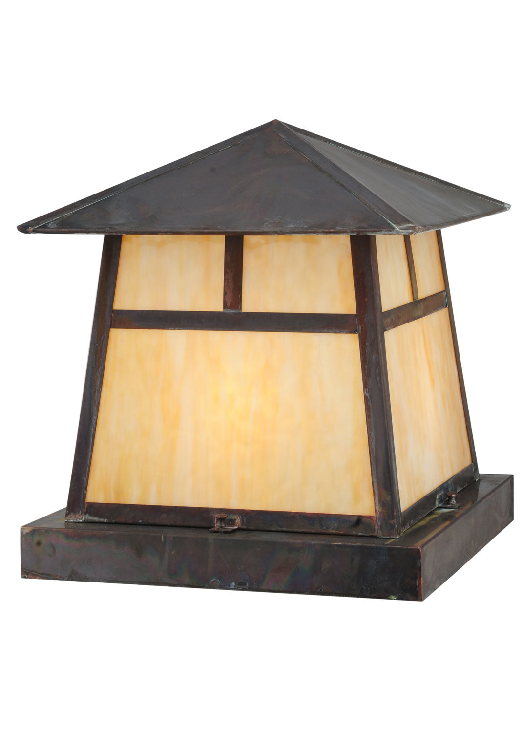 Meyda Tiffany Lighting 114110 Stillwater Four Light Pier Mount Outdoor Copper/Antique/Verde