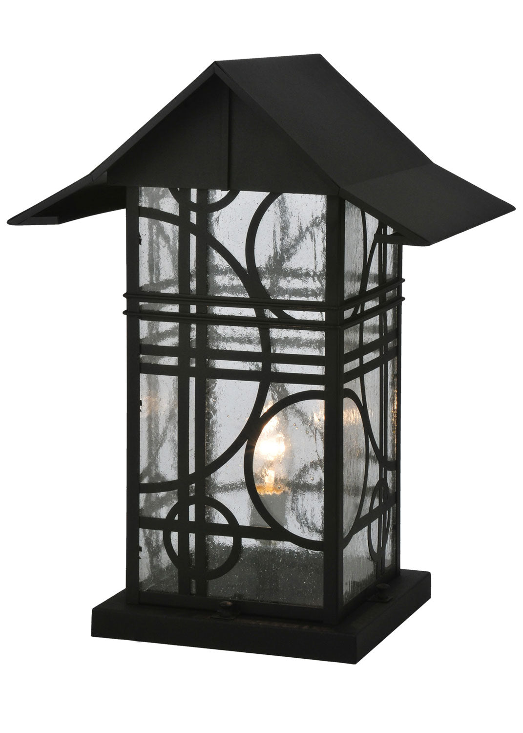 Meyda Tiffany Lighting 116852 Revival One Light Post Mount Outdoor Black
