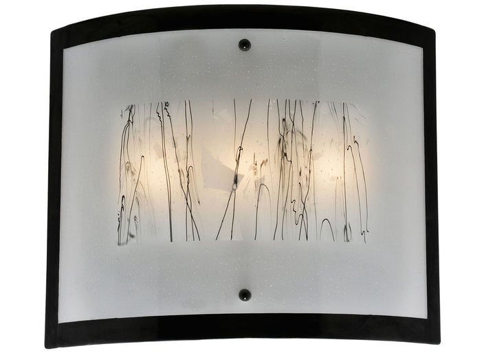 Meyda Tiffany Fused Glass 116897 Wall Light - White Fracs/Black Streamer/Frost/Black Border