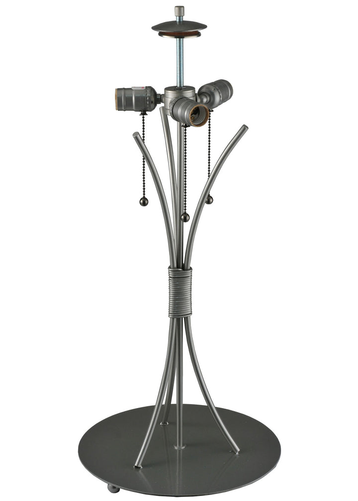 Meyda Tiffany Lighting 117152 Chrisanne Three Light Table Base Hardware Utility Light Pewter, Nickel, Silver