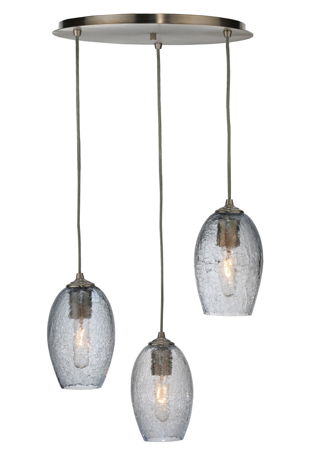 Meyda Tiffany Crackle Orb 117170 Pendant Light - Brushed Nickel