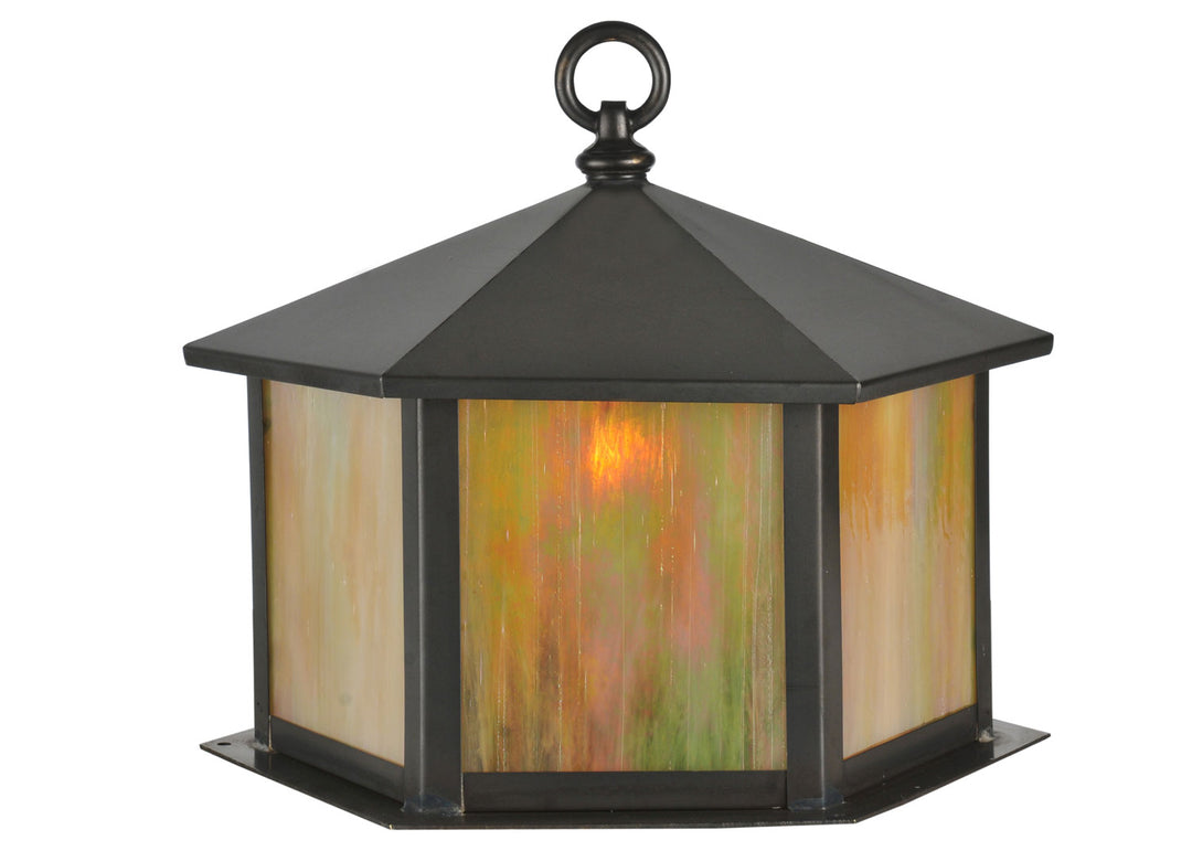 Meyda Tiffany Lighting 117203 Gazebo One Light Post Mount Outdoor Bronze / Dark