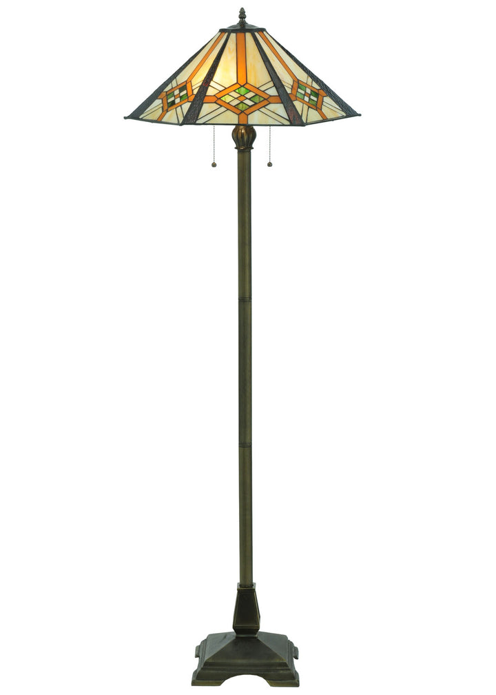 Meyda Tiffany Lighting 118694 Crosshairs Mission Two Light Floor Lamp Lamp Bronze / Dark