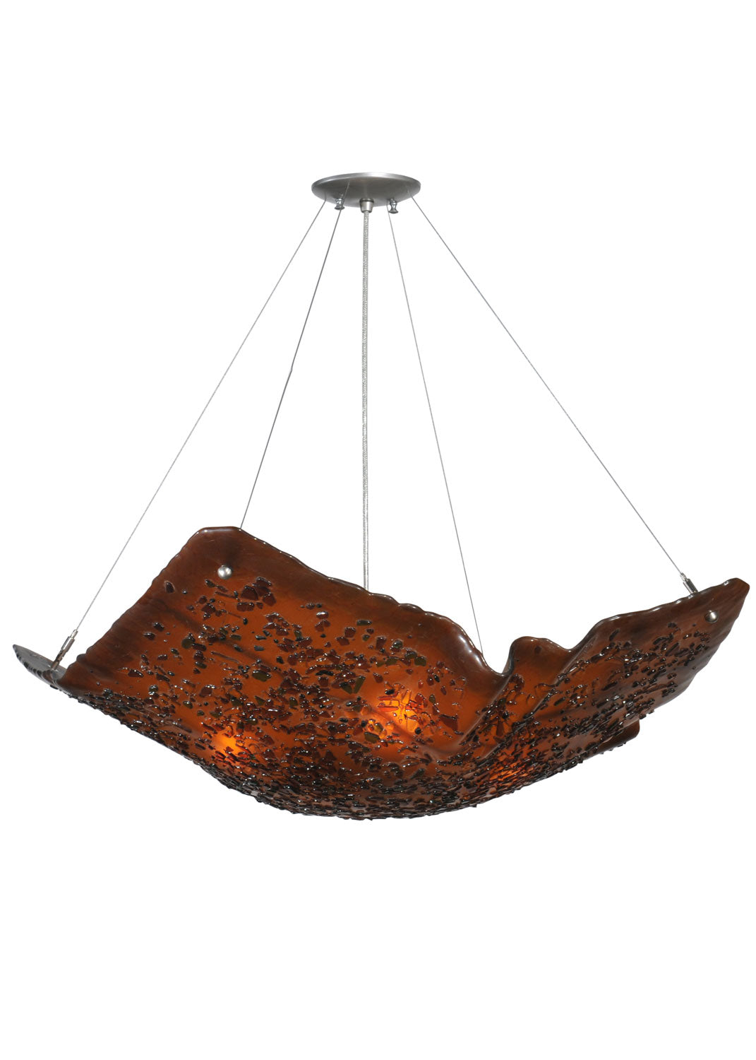 Meyda Tiffany Metro Fusion 119569 Pendant Light - Amber/Amber Green Black Frit