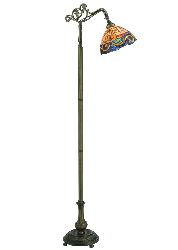 Meyda Tiffany Lighting 120578 Saturday Morning Bridge Arm Floor Lamp Lamp Brass - Antique