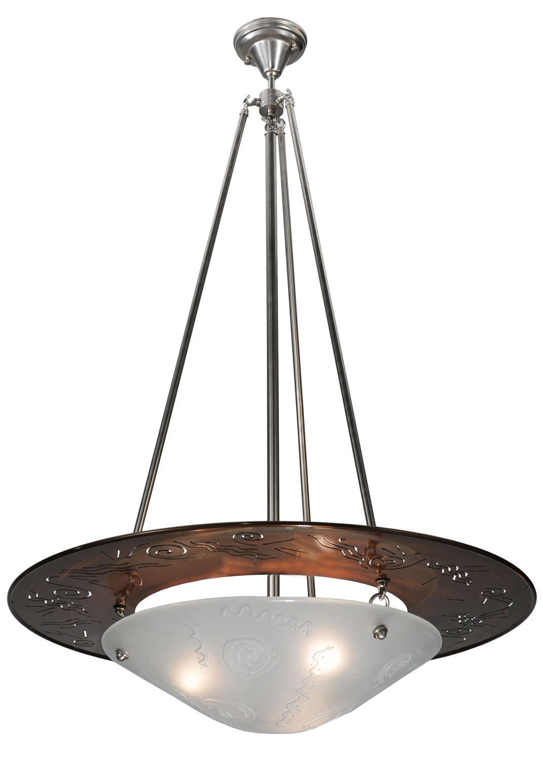 Meyda Tiffany Metro Fusion 120906 Pendant Light - Transparent Copper, Brushed Nickel