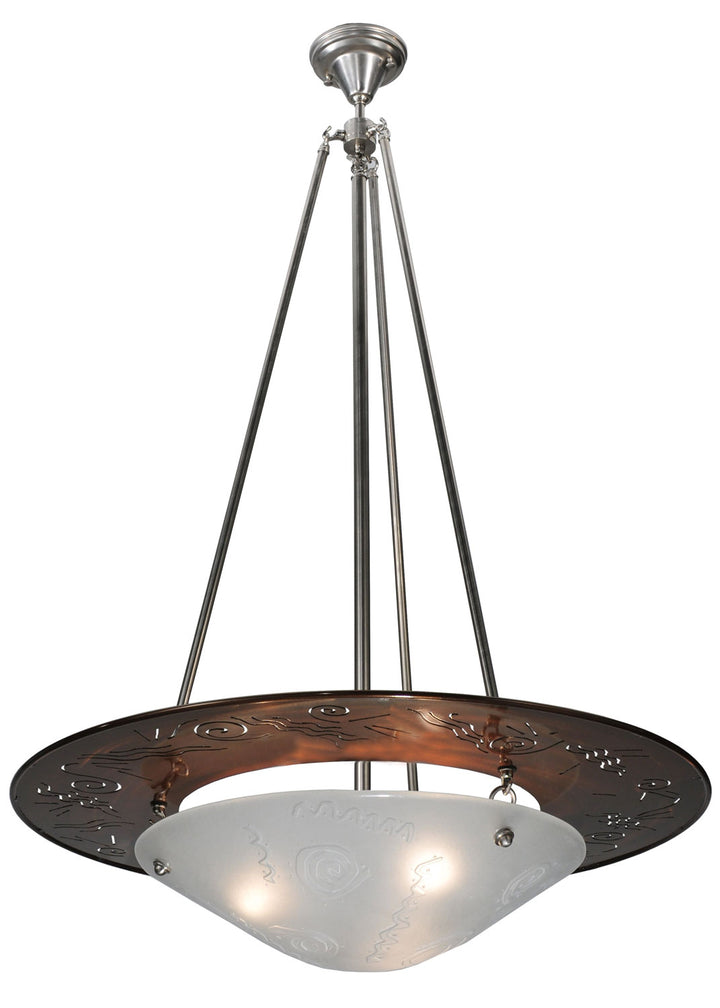 Meyda Tiffany Metro Fusion 120906 Pendant Light - Transparent Copper, Brushed Nickel