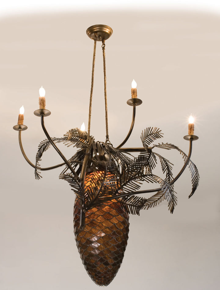 Meyda Tiffany Pinecone 12363 Chandelier Light - Antique Copper