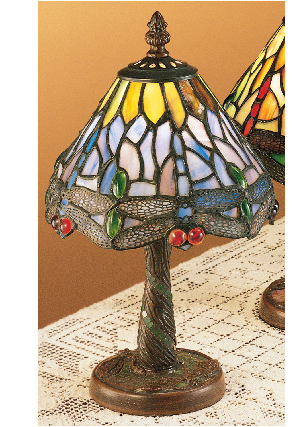 Meyda Tiffany Lighting 26616 Tiffany Hanginghead Dragonfly One Light Mini Lamp Lamp Bronze / Dark