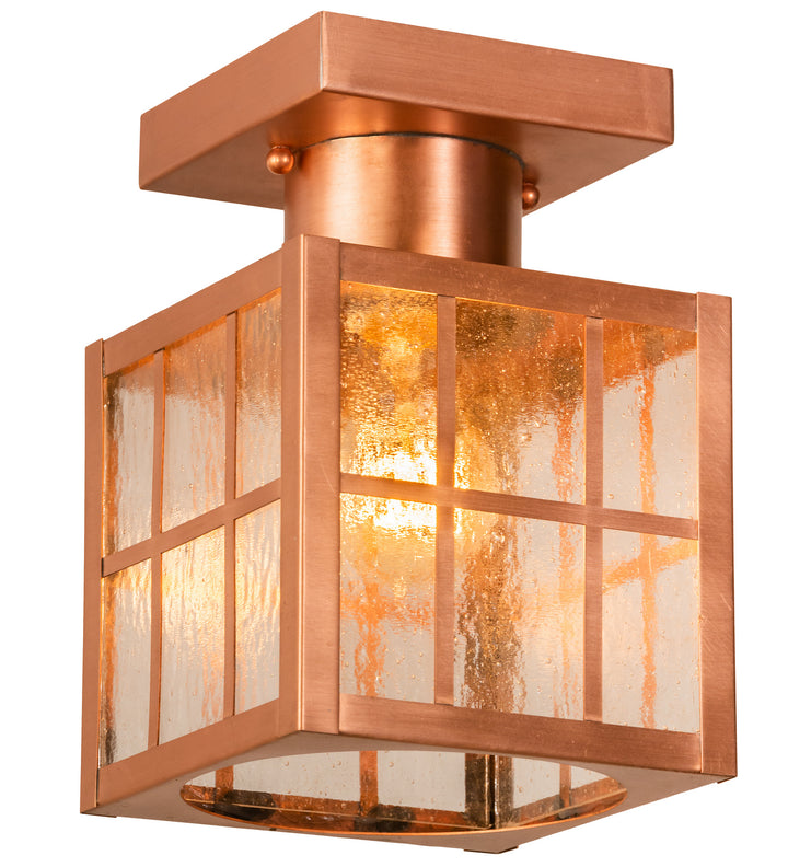 Meyda Tiffany Lighting 64945 Hudson Welcome One Light Flushmount Outdoor Copper/Antique/Verde