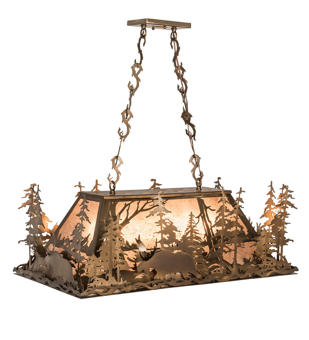 Meyda Tiffany Moose Through The Trees 65108 Pendant Light - Antique Copper