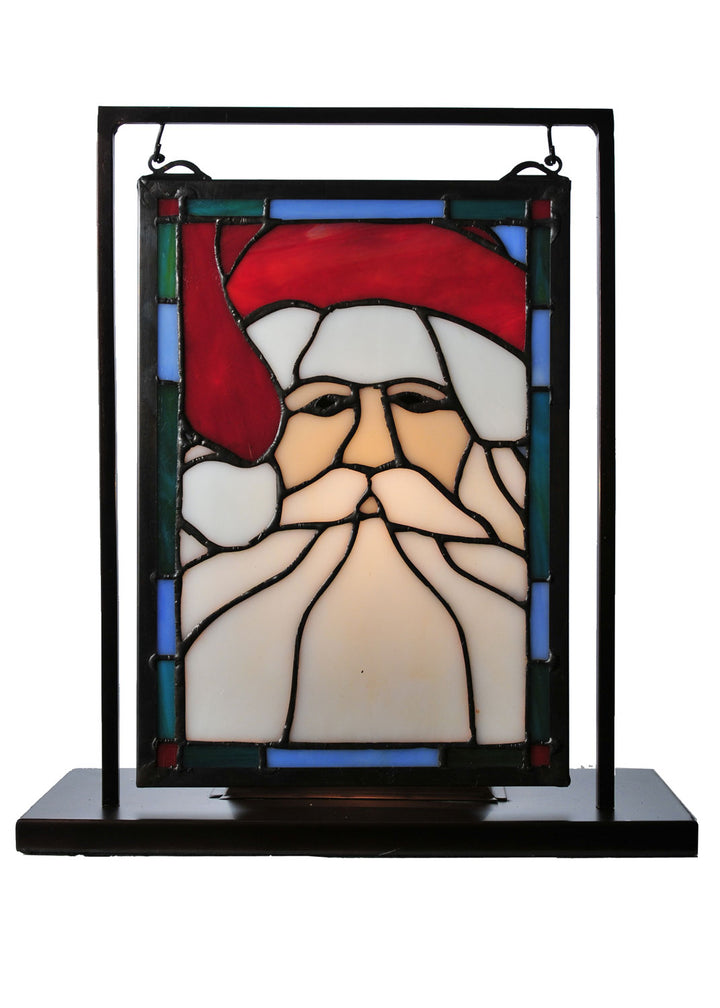 Meyda Tiffany Lighting 65250 Santa Head Mini Tabletop Window Lamp Multicolored