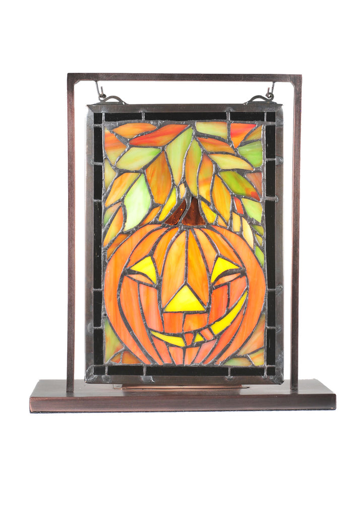 Meyda Tiffany Lighting 65267 Jack O'lantern Mini Tabletop Window Mirror Bronze / Dark