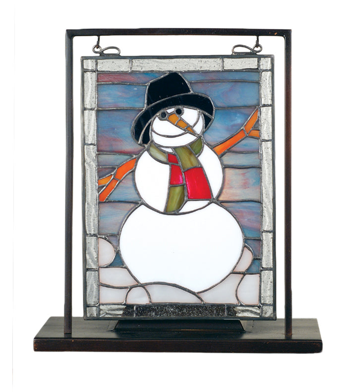 Meyda Tiffany Lighting 68340 Snowman Mini Tabletop Window Mirror Bronze / Dark