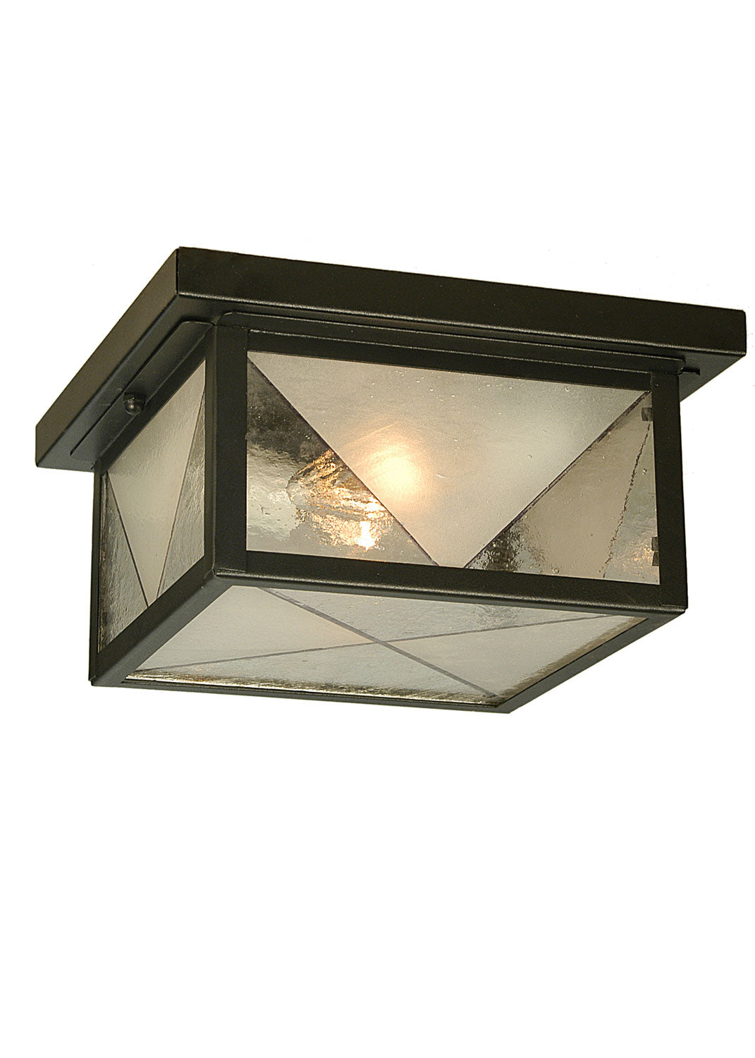 Meyda Tiffany Harlequin 81625 Ceiling Light - Textured Black Clear/Frosted Seedy Glass