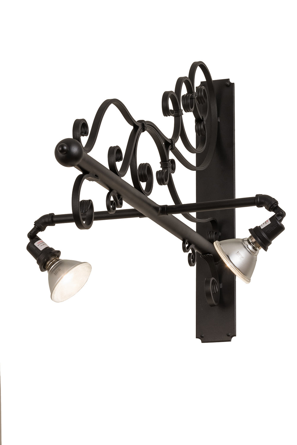 Meyda Tiffany Lighting 99397 Nimske Two Light Wall Sconce Outdoor Black