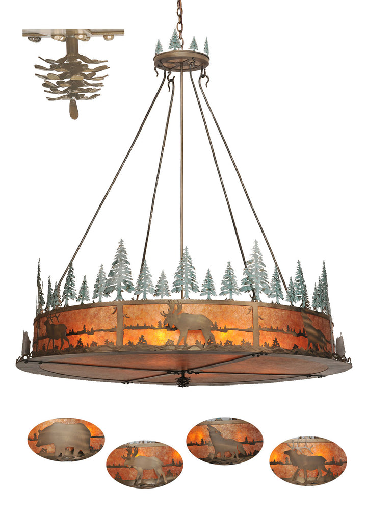 Meyda Tiffany Wildlife At Pine Lake 99768 Pendant Light - Antique Copper