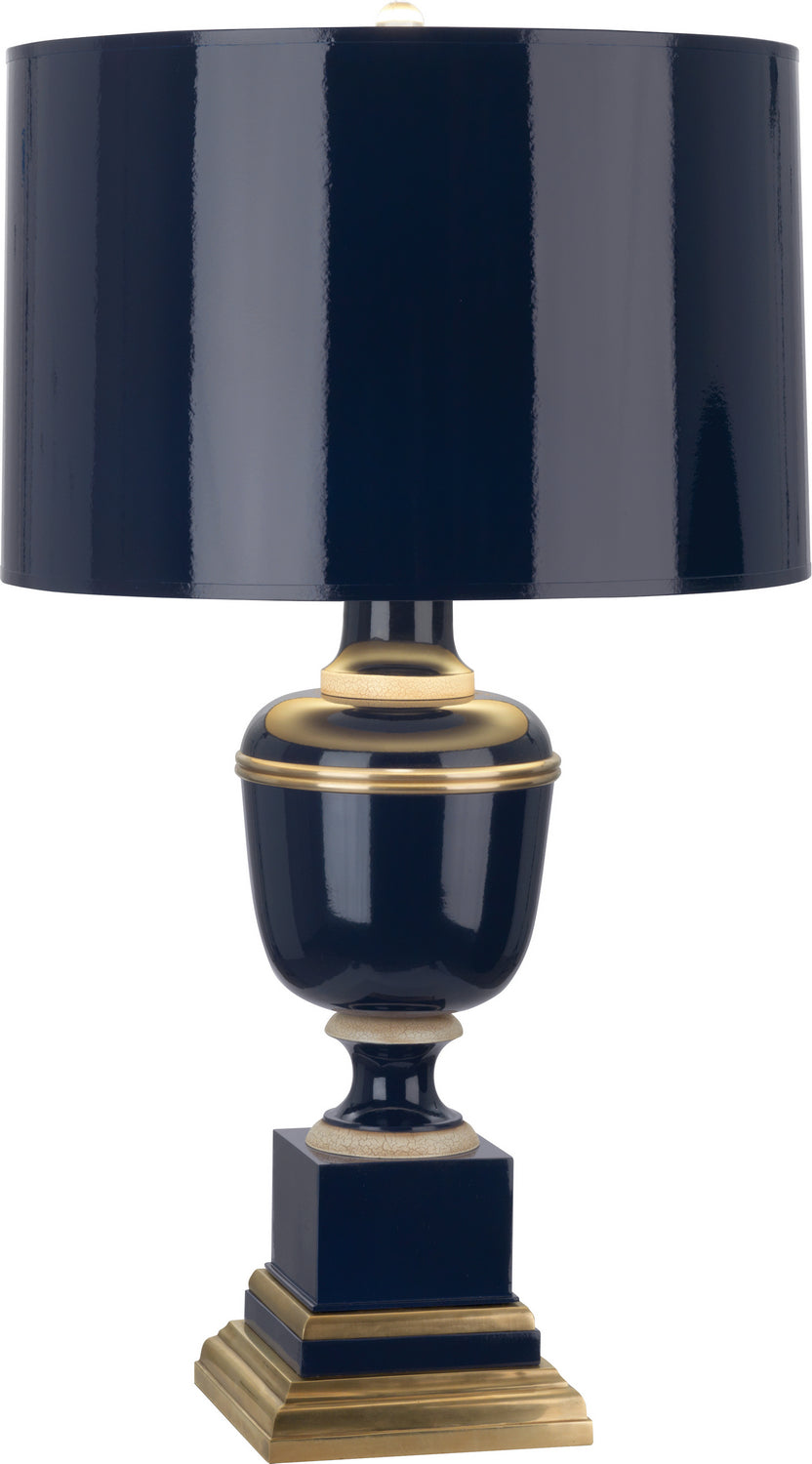 Robert Abbey Lighting 2504 Annika Lamp Cobalt Lacquered Paint W/Natural Brass And Ivory Crackle