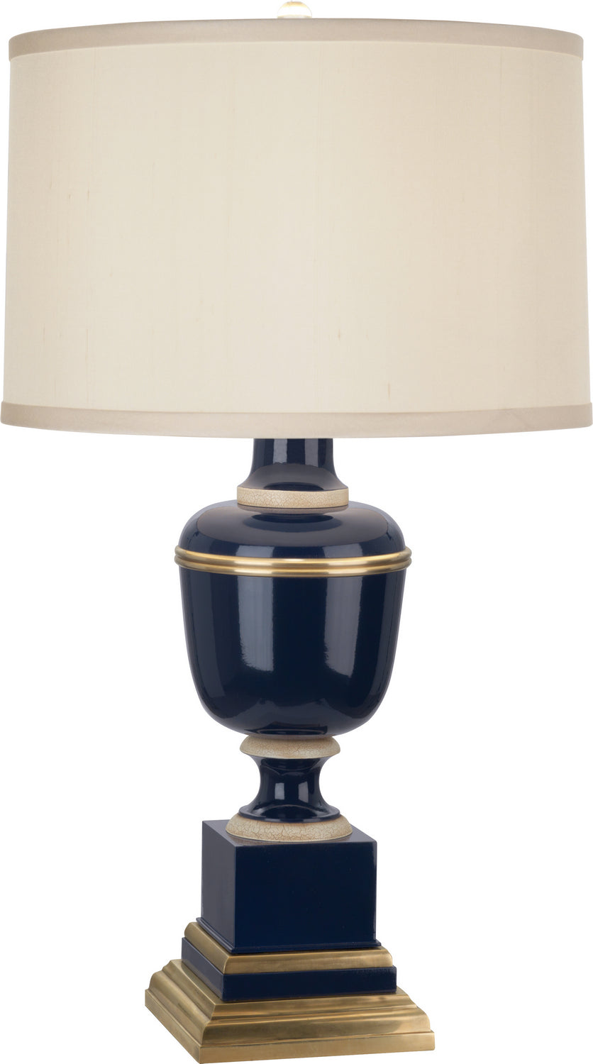 Robert Abbey Lighting 2504X Annika Lamp Cobalt Lacquered Paint And Natural Brass W/Ivory Crackle