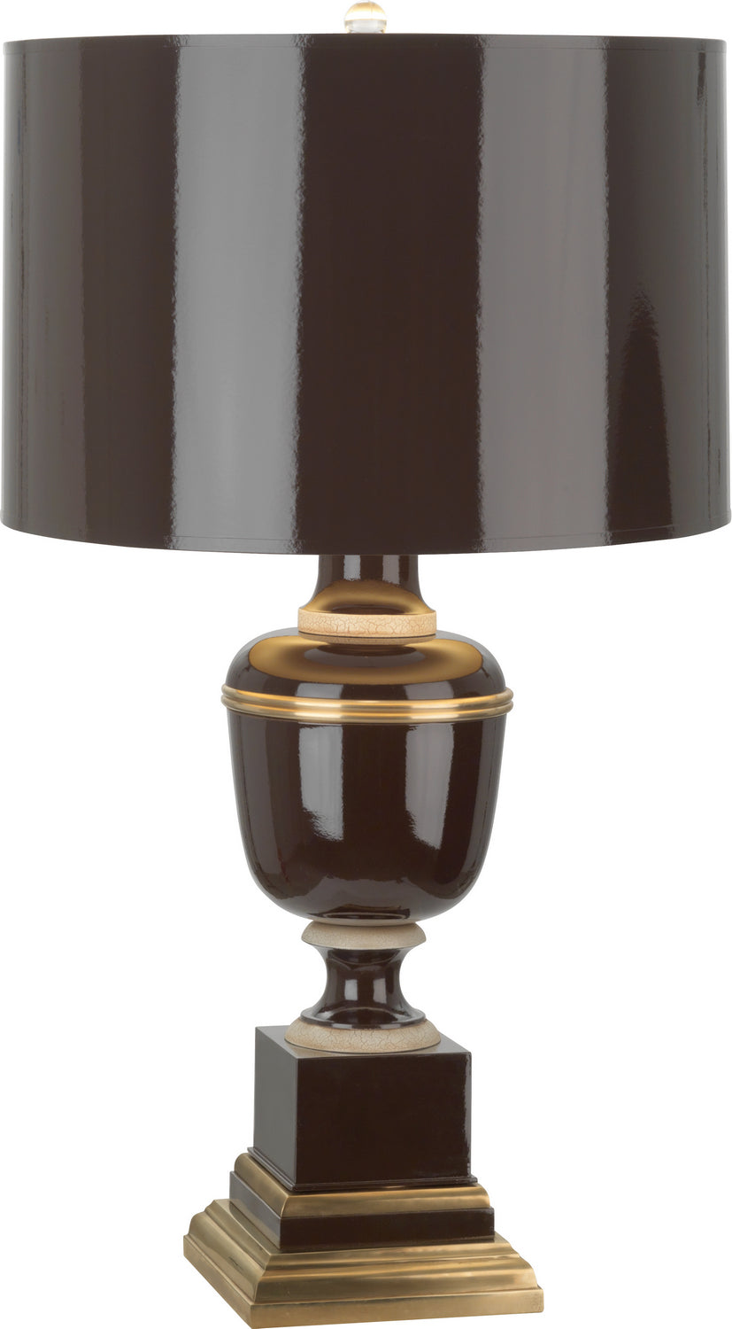Robert Abbey Lighting 2506 Annika Lamp Chocolate Lacquered Paint W/Natural Brass And Ivory Crackle