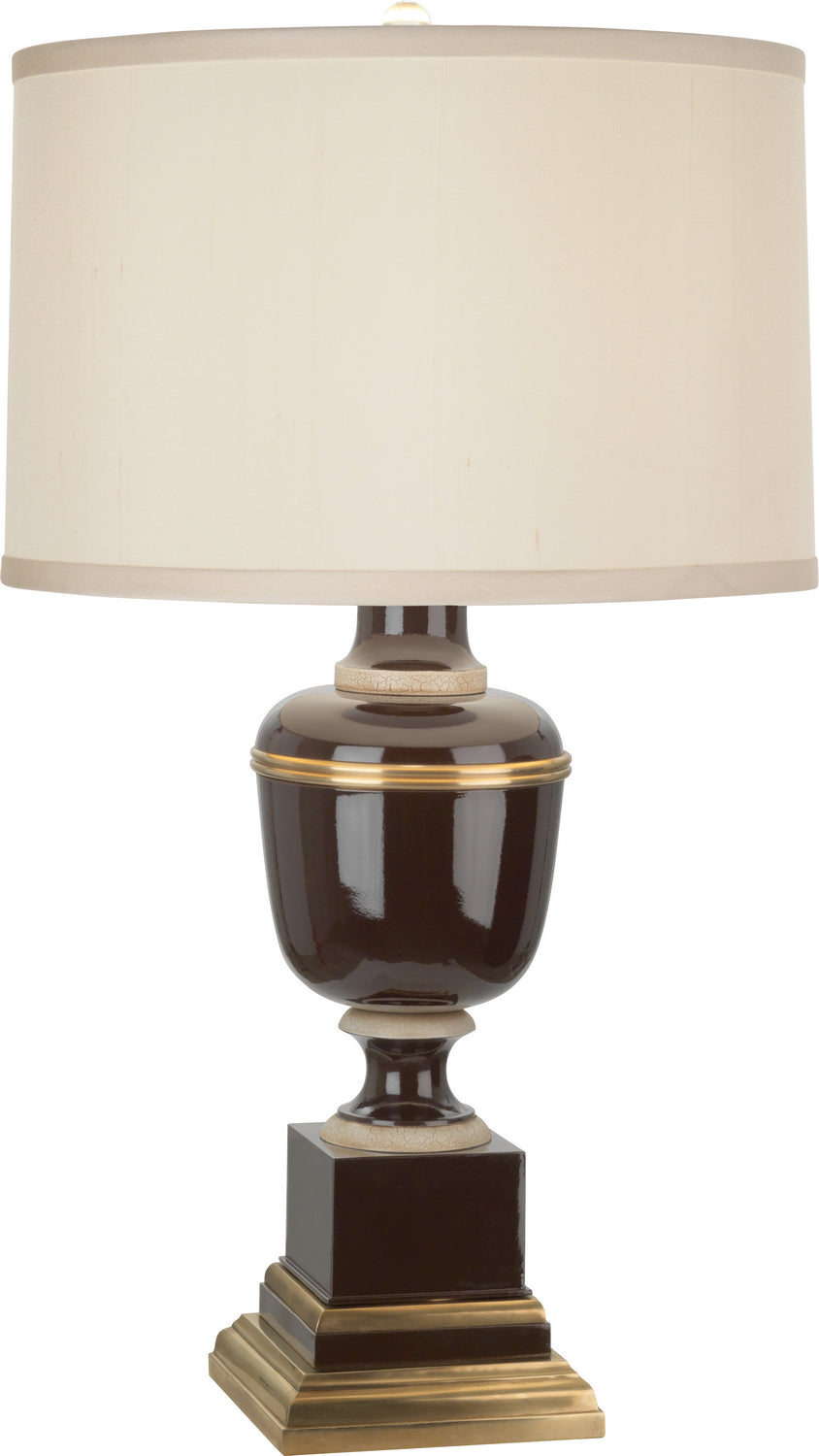 Robert Abbey Lighting 2506X Annika Lamp Chocolate Lacquered Paint W/Natural Brass And Ivory Crackle