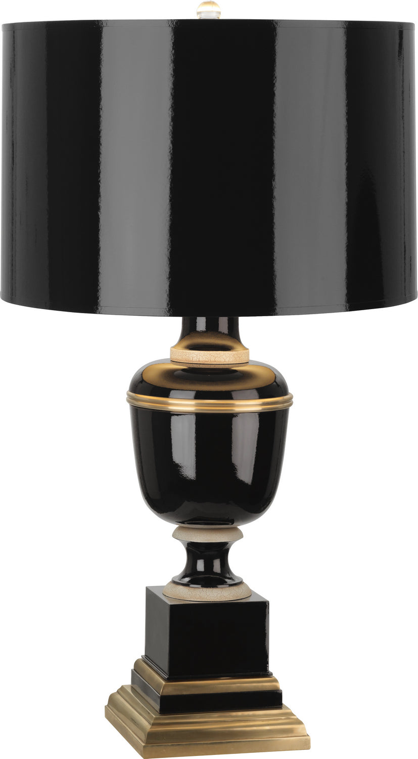 Robert Abbey Lighting 2507 Annika Lamp Black Lacquered Paint W/Natural Brass And Ivory Crackle