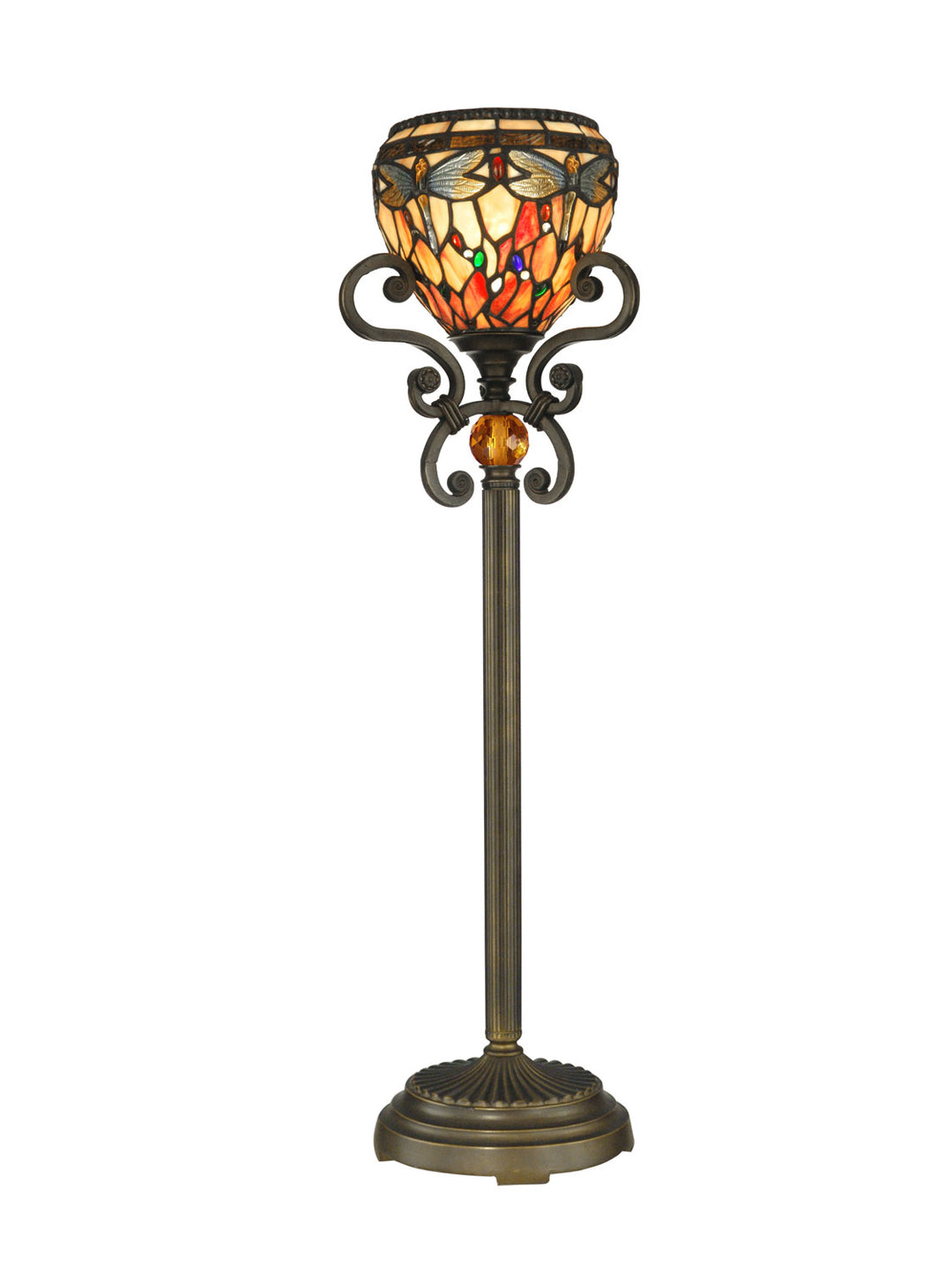 Dale Tiffany TB10098 Crystal Jewel Dragonfly Lamp Antique Golden Sand