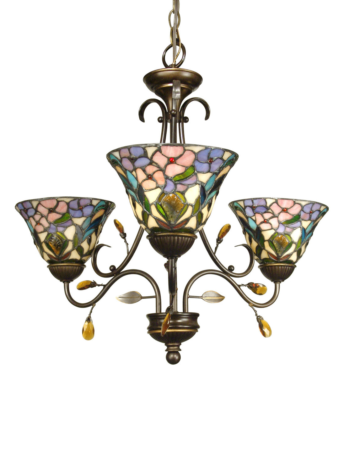 Dale Tiffany Crystal Jewel Peony TH90214 Chandelier Light - Antique Golden Bronze