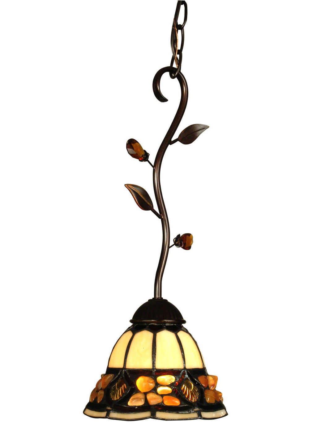 Dale Tiffany Crystal Jewel Pebble Stone TH90229 Pendant Light - Antique Golden Bronze